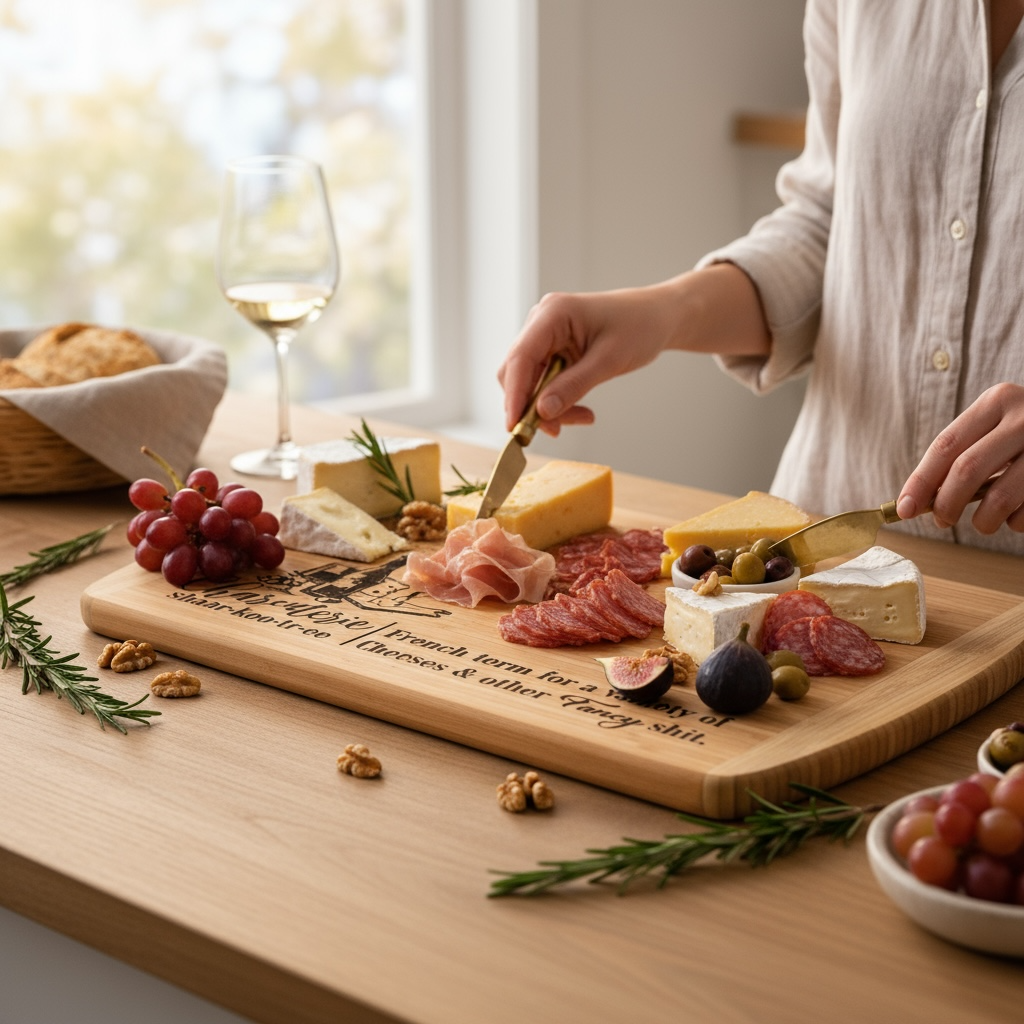Bamboo Charcuterie Board - Elegant Cheese & Wine Design