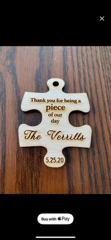 Customizable Wooden Puzzle Piece Keepsake