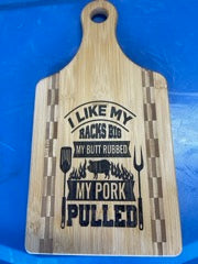 Engraved Bamboo Cutting Board - BBQ Humor