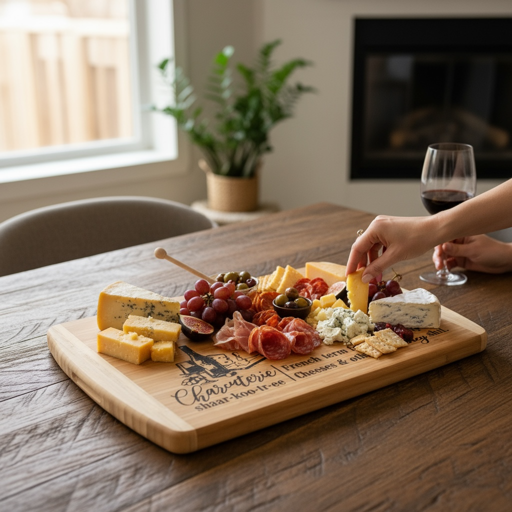 Bamboo Charcuterie Board - Elegant Cheese & Wine Design