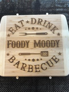 Engraved Bamboo Cutting Board - "Foody Moody Barbecue"